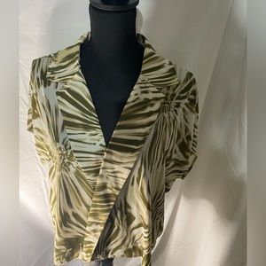 Worthington Tops Time Warp Marble Lightweight Blouse Short Sleeve Color:Size: XL